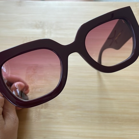 Brand New Diff Eyewear Arden Boxy Square Claret Wine Sunglasses 100% UV Protect - Picture 12 of 14